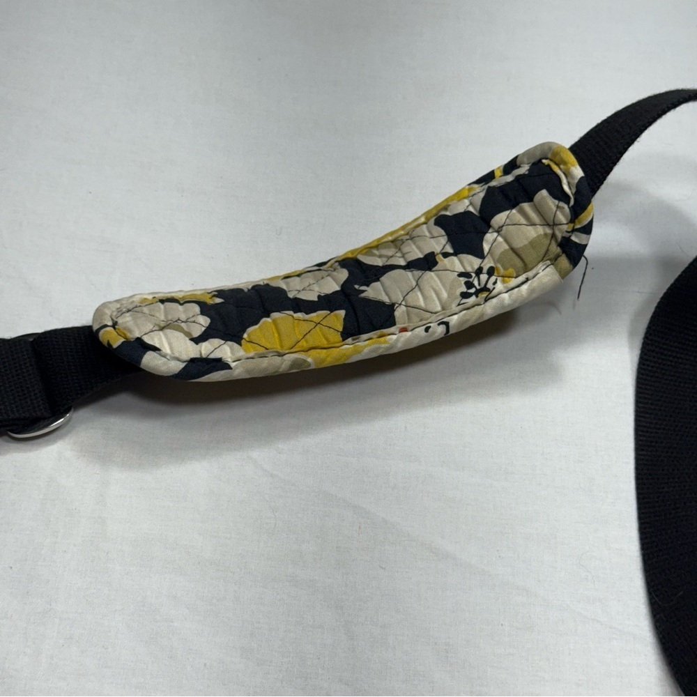 Vera Bradley Yellow and Black Floral Messenger Bag Quilted - Picture 2 of 7